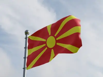 Animated Macedonia Flags 3D model