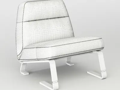 sofa-IKEA lounge chair with wooden legs Free 3D model