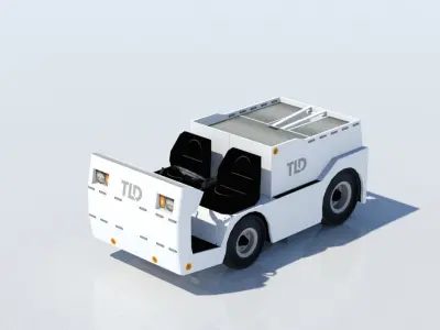 Small JET 16  bagagge tractor static low poly ground equipment Low-poly 3D model