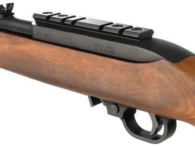 PBR Ruger 10 22 Carbine Rifle Low-poly 3D model