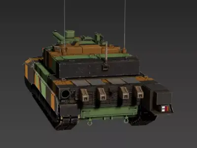 French AMX-56 Leclerc Tank Low-poly 3D model