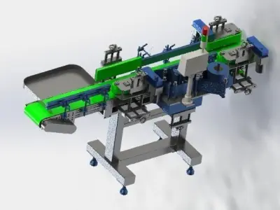 Assembly line of labeling machine 3D model