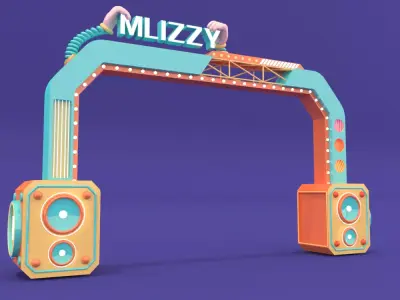 Music door head 3D model