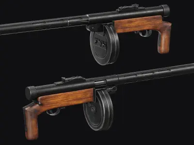 Suomi KP-31 Low-poly 3D model