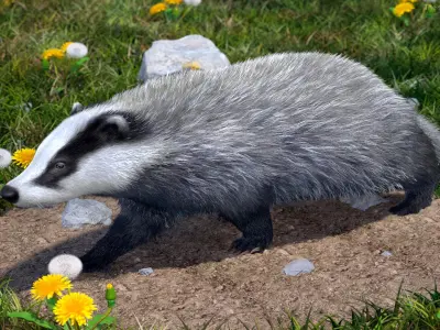 Walking Badger 3D model