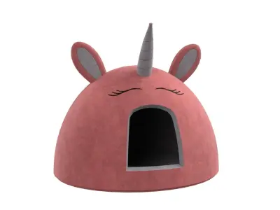 Unicorn Meow Hut Cat Hut Cat Tent Cozy Red 3D model