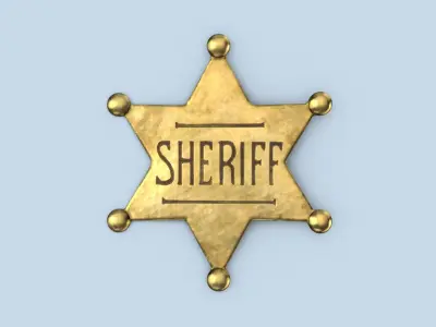 Western Sheriff Badges 3D model