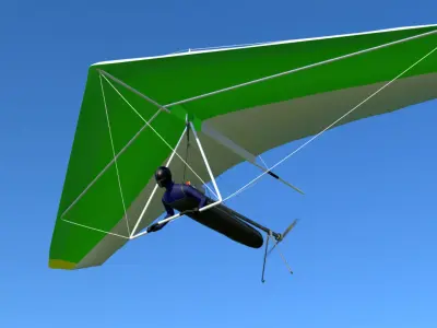 Electric Powered Hang Glider Low-poly 3D model