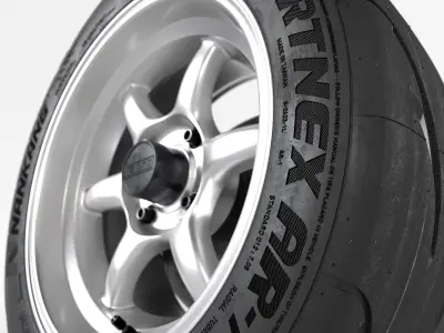 Kansei Tandem 15 Rims with Nankang Sportnex AR-1 Tires 3D model