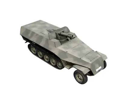1940s Armored Vehicle Vintage Military Defense Combat Model 3D model