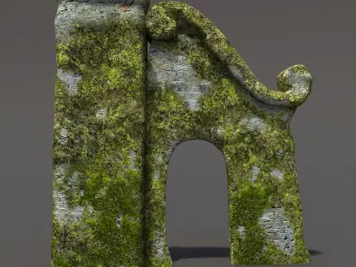 English Castle Ruin 5 Low-poly 3D model