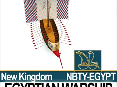 Ancient Egypt Warship Kepnet NK 3D model