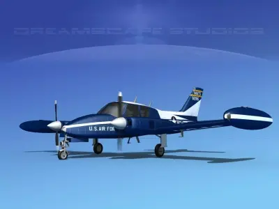 Cessna U-3B Blue Canoe V02  3D model