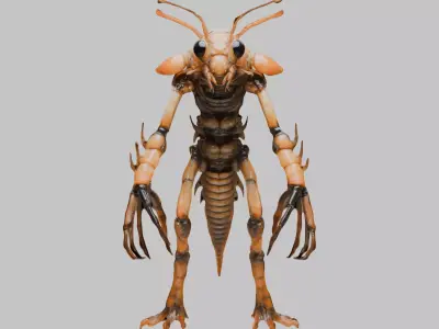 Stylized Prawn 3D Model Low-poly 3D model