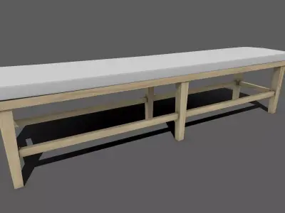 Bench with Cushion Low-poly PBR Free low-poly 3D model