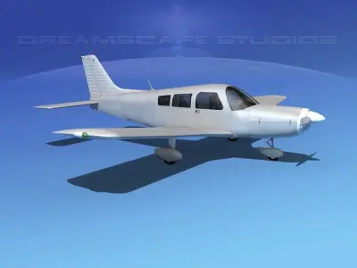 Piper PA-28 Bare Metal 3D model