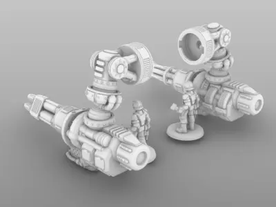 Heavy Rotary Cannon For Questing Knights Free 3D print model