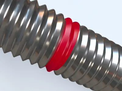 HILTI M17 Bolt with Nut and Washer 3D model