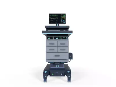 Sci-Fi Medical Monitor Cart Low-poly 3D model