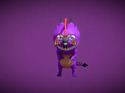 Strangler Dragon Monster Low-poly 3D model