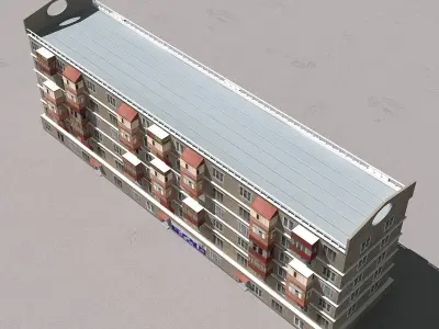 Building Lowpoly apartment - apartment Low-poly 3D model