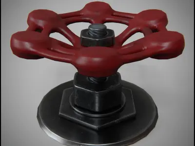 Iconic Half-Life red valve Free low-poly 3D model