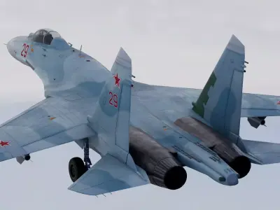 Russian Fighter Jet Sukhoi SU-27 Flanker 3D model