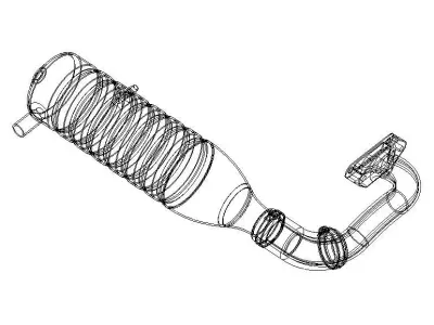 Aluminium Tuned Pipe W Exhaust Manifold Set 3D model