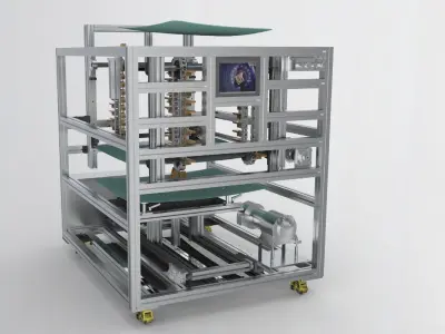 Chain-structure-stacking-machine teflon coating machine 3D model