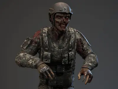 Military zombie set2 Low-poly 3D model