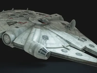 Millennium Falcon Animation-Ready Starship Low-poly 3D model