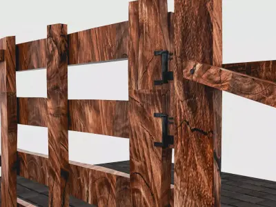 Old Garden Fence Set 3D model