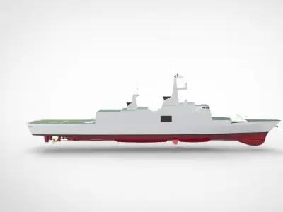 Millitary ship la fayette class frigate 3D model