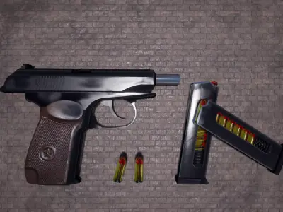 Makorov Pistol  Low-poly 3D model