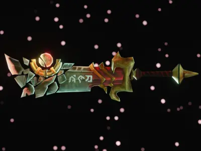 Ashbringer - LOW POLY sword model Low-poly 3D model