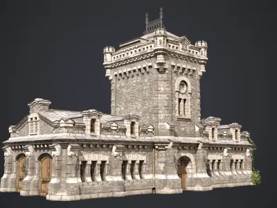 Old Warehouse Castle Low-poly 3D model
