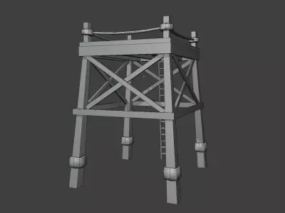 Guard Tower Low-poly 3D model