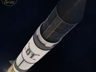 Space sci-fi rocket ship small 3D model