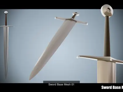 Medieval Swords Base Mesh 3D Model Collection