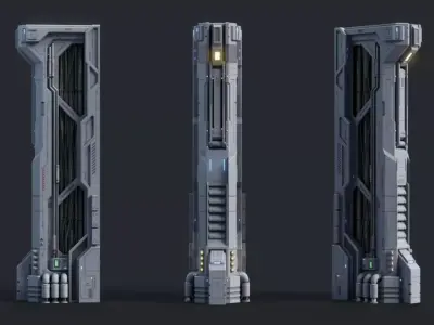 Sci Fi Parts Kit Pack Vol 02 B PBR Free low-poly 3D model