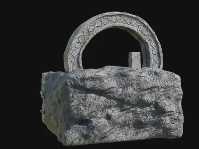STONE PORTAL GATE STAIRS ROCK TELEPORT PLACE ORNAMENT COLLECTION Low-poly 3D model
