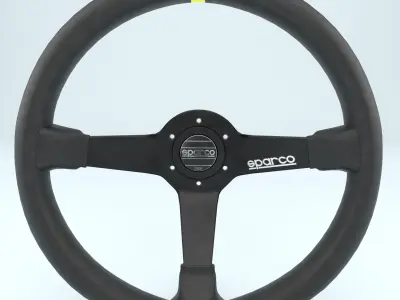 Steering Wheel Sparco R325 Leather Black 3D model