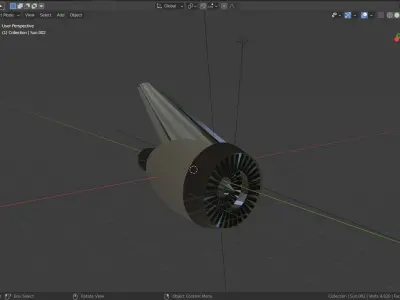 Low Poly Turbofan Engine Low-poly 3D model