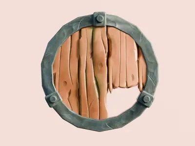 Low poly stylized shield Low-poly 3D model Low-poly 3D model