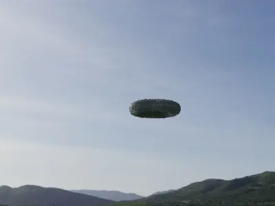 Ufo 3D model ring flying in sky 3D model