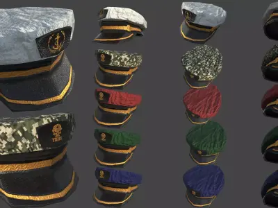 Military-Navy Cap Low-poly 3D model