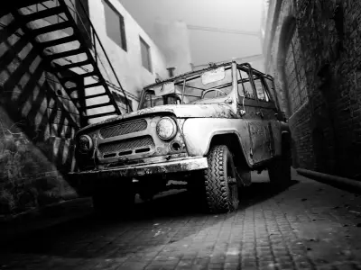 UAZ 469 wreck 01 3D model