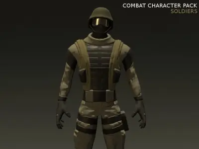 Combat Character Pack 1 Soldiers Low-poly 3D model