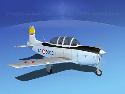 Beechcraft T-34 Mentor Indonesia 3D model