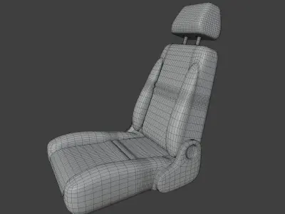 Black Leather Car Seat 3D model